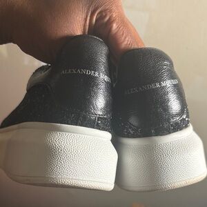 Alexander McQueen Black and White Textured Sneakers